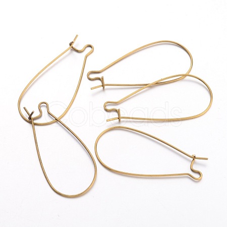 Brass Hoop Earrings Findings Kidney Ear Wires EC221-5NFAB-1