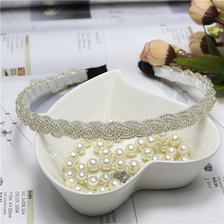 Plastic Pearl Beaded Hair Bands PW-WG46126-06-1