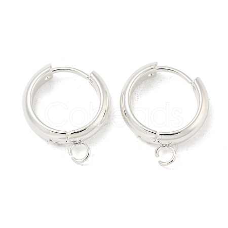 201 Stainless Steel Huggie Hoop Earring Findings STAS-P283-01W-S-1