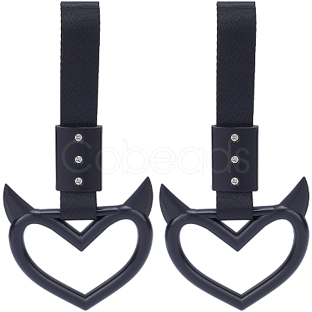 2Pcs ABS Plastic Devil Heart Rear Bumper Warning Handle Ring HJEW-SP0001-51D-1