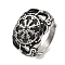 304 Stainless Steel Ring, Snowflake, Inner Diameter: 19mm