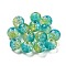 Transparent Spray Painting Crackle Glass Beads, Round, Turquoise, 8mm, Hole: 1.6mm, 300pcs/bag