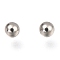 Non-Tarnish 201 Stainless Steel Beads, No Hole/Undrilled, Solid Round, Stainless Steel Color, 3mm