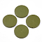 Painted Natural Wood Beads, Flat Round, Olive, 30x5~5.5mm, Hole: 2mm