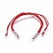 Nylon Cord Braided Bead Bracelets Making, with Brass Beads, Long-Lasting Plated, Real Platinum Plated, Red, 10-1/4 inch~11-5/8 inch(26~29.6cm)