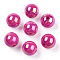 UV Plating Rainbow Iridescent Acrylic Beads, Round, Plum, 15~15.5x15.5~16mm, Hole: 2.7mm