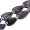 Natural Sodalite Beads Strands, Faceted Teardrop, 36~40x24~26x9.5~10.5mm, Hole: 2mm, about 9pcs/strand, 14.96''(38cm)