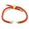 Nylon Cords Bracelet Makings Fit for Connector Charms, with Golden Brass Tree Slider Beads, Long-Lasting Plated, Orange Red, 8-5/8 inch(22cm), Hole: 1.9mm