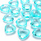 Transparent Acrylic Pendants, Faceted, Heart, Light Blue, 31.5x29x12.5mm, Hole: 4mm, about 90pcs/500g