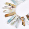 Natural Flower Amazonite Beads Strands, Top Drilled Beads, Graduated Rectangle, 20~66x10~13x5~6mm, Hole: 1.2mm, about 34~40pcs/strand, 16.1 inch~16.3 inch