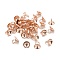 201 Stainless Steel Bead Cap Pendant Bails, for Globe Glass Bubble Cover Pendants, Rose Gold, 7x8mm, Hole: 3mm