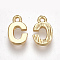 Brass Charms, Nickel Free, Letter, Golden, Letter.C, 8.5x5x1.5mm, Hole: 0.8mm