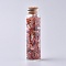 Glass Wishing Bottle, For Pendant Decoration, with Natural Agate Chip Beads Inside and Cork Stopper, 22x71mm