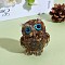 Crystal Owl Figurine Collectible, Crystal Owl Glass Figurine, Crystal Owl Figurine Ornament, for Home Office Decor Gifts Owl Lovers, Brown, 60x51x43mm