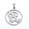 Non-Tarnish 304 Stainless Steel Pendants STAS-K162-044P-2