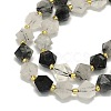 Natural Tourmalinated Quartz Beads Strand G-I376-A23-01-3