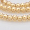 Pearl Luster Plated Glass Round Beads Strands GLAA-A025-4mm-PL01-1