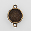 Flat Round Alloy Cabochon Connector Settings PALLOY-N0087-04AB-NF-1