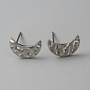 304 Stainless Steel Textured Geometry Stud Earring Findings with Hole STAS-WH0027-54K-2