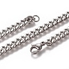Non-Tarnish Men's Cuban Link Chain Necklaces NJEW-L172-01C-1