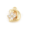 Brass Micro Pave Clear Cubic Zirconia Charms KK-Z151-18G-D-1