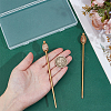 2Pcs Brass Hair Sticks OHAR-PH00007-3