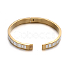 Ion Plating(IP) Roman Numerals Design 304 Stainless Steel Enamel Bangles BJEW-L552-11D-6mm-2