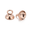 201 Stainless Steel Bead Cap Pendant Bails STAS-L244-27D-RG-3