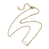 Natural Pearl Rice Pendant 304 Stainless Steel Satellite Chain Necklaces for Women NJEW-JN06149-01-2