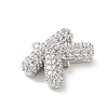Brass Micro Pave Cubic Zirconia Letter Links KK-I717-04K-P-2