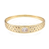 Cubic Zirconia Oval Hinged Bangle BJEW-G651-10G-04-1
