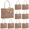 10Pcs Rectangle Canvas Cloth Tote Bags ABAG-UN0001-14-1