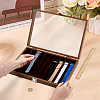 10 Grids Wooden Watch Band Organizer Storage Cases with Visible Window Lid CON-WH0112-078-3