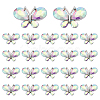 Platinum Tone Alloy Rhinestone Butterfly Cabochons DIY-FG0009-98A-1