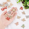 24Pcs 6 Colors Golden Tone Alloy Rhinestone Pendants FIND-AR0002-95-3