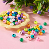 Pandahall 100Pcs 10 Colors Spray Painted Alloy Beads FIND-TA0003-08-4