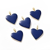 Brass Enamel Pendants KK-P204-14G-D-1