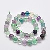 Natural Fluorite Beads Strands X-G-E112-6mm-18-2