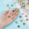 16Pcs 8 Colors Glass Seed Beaded Star Charm with Evil Eye Beads Pendants PALLOY-GO00071-3