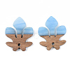 Resin & Walnut Wood Pendants RESI-S389-051B-2