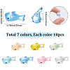 70Pcs 7 Colors Luminous Transparent Resin Shark Ornaments DJEW-SC0001-23-2