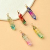 5Pcs 5 Colors Glass Pendants GLAA-YW0003-24-5