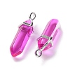 Faceted Bullet Glass Pointed Pendants KK-E282-01P-01-3