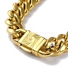 Ion Plating(IP) 304 Stainless Steel Cuban Link Chain Necklaces NJEW-P288-12G-2