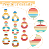 FIBLOOM 4 Pairs 4 Colors Polymer Clay Donut Dangle Stud Earrings with Iron Pins EJEW-FI0003-02-10