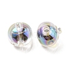 UV Plating Rainbow Iridescent Acrylic Beads OACR-A014-02I-2