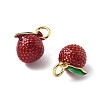 Brass Enamel Pendants KK-R229-07G-03-2