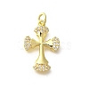 Brass Micro Pave Clear Cubic Zirconia Pendants KK-M297-11G-1