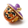Halloween Brass Enamel European Beads KK-A203-04B-G-2