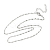 1.5MM 304 Stainless Steel Cuboid Link Chain Necklaces for Women NJEW-G201-03P-4